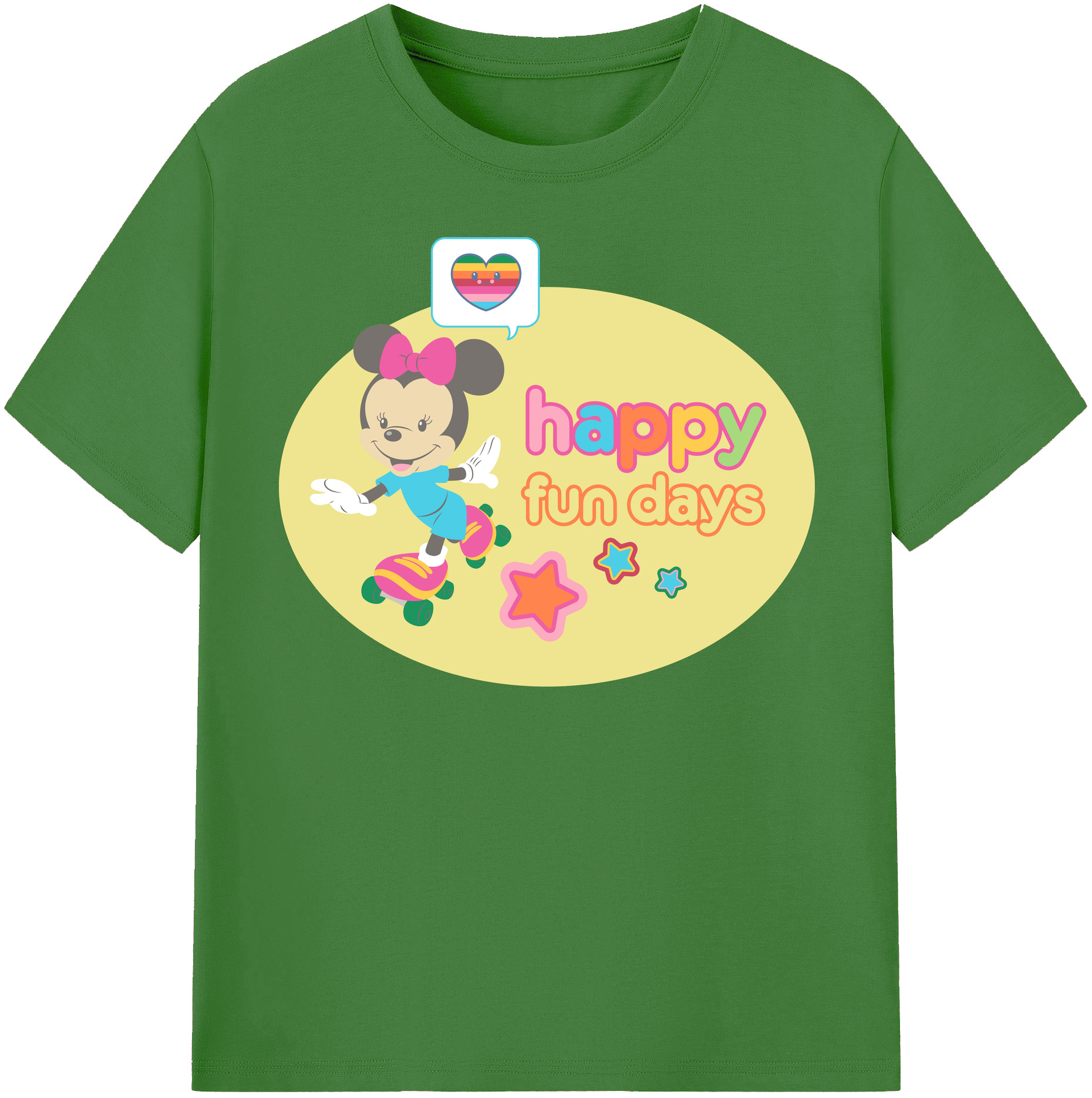 （画像用） ミッキーマウス Mickey Mouse レディースカジュアルプリントTシャツ（綿100％）